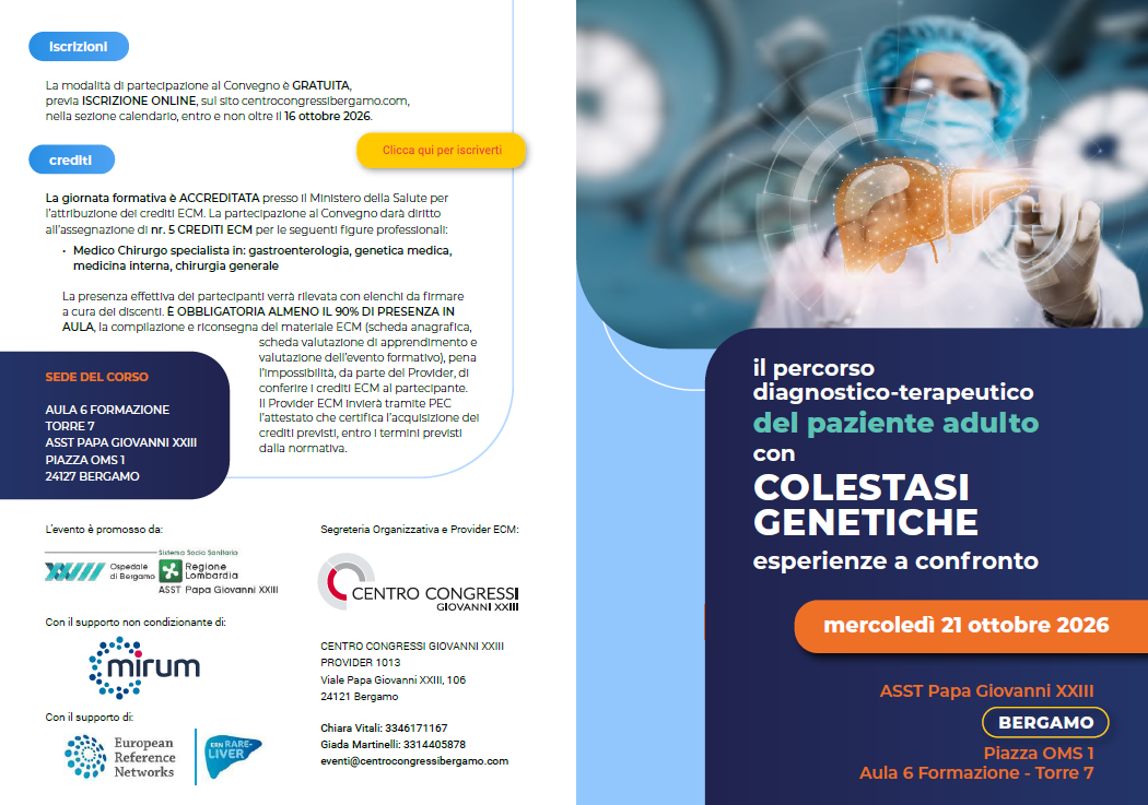 Il percorso diagnostico-terapeutico del paziente adulto con colestasi genetiche, esperienze a confronto